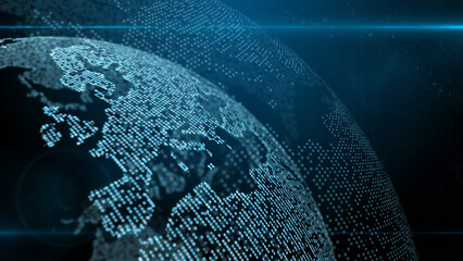 Global cyber security network, illustration