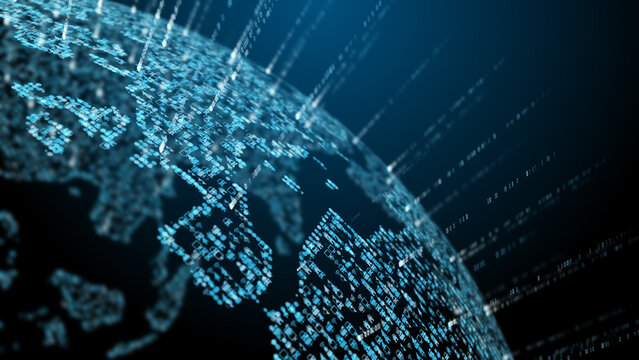 Global big data network, illustration