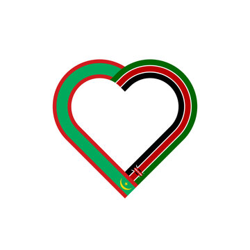 recommend clip art: friendship concept. heart ribbon icon of mauritania and kenya flags. vector illustration isolated on white background