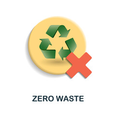 Zero Waste icon. 3d illustration from global warming collection. Creative Zero Waste 3d icon for web design, templates, infographics and more