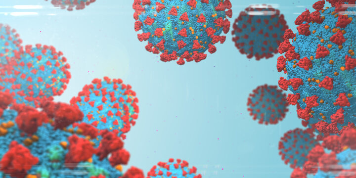 Coronavirus particles, illustration