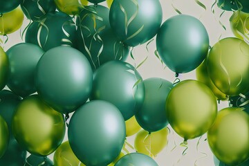 Green Balloons Seamless Texture Pattern Tiled Repeatable Tessellation Background Image