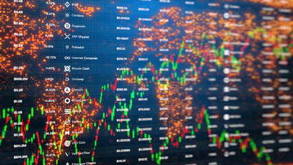 Cryptocurrency digital currency exchange, illustration