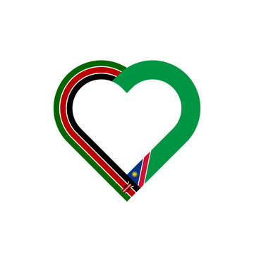 recommend clip art: friendship concept. heart ribbon icon of kenya and namibia flags. vector illustration isolated on white background