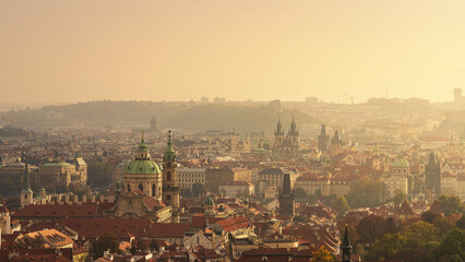 Prague Panorama At Sunrise