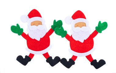 santa claus made of felt isolated