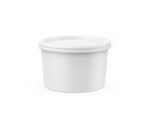Blank cosmetics round plastic jar container for branding and mockup, 3d render illustration.