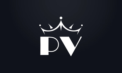 King crown logo design vector and extra bold queen symbol