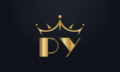 King crown logo design vector and extra bold queen symbol