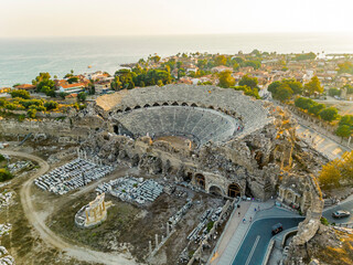 Side is a city on the southern Mediterranean coast of Turkey. It includes the modern resort town...