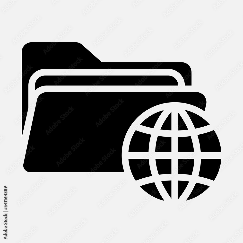 Wall mural website icon in solid style about folders, use for website mobile app presentation
