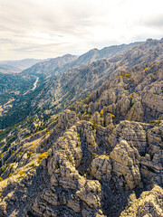 vertical scenic shot of rocky landscape of Taurus mountains in Turkey, beautiful nature on a sunny day. High quality photo