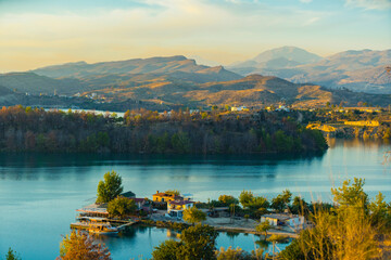 beautiful view of Manavgat Baraji forests and lake in Antalya, Turkey. High quality photo
