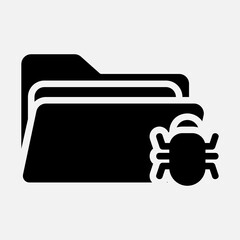 Infected icon in solid style about folders, use for website mobile app presentation