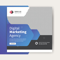 Digital marketing agency social media promotion Post template design 