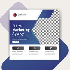 Digital marketing agency social media promotion Post template design 