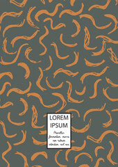 Vector Abstract Hand Drawn Scribble Cover. Minimal Artistic Sketch Poster.