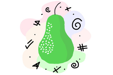 A hand drawn cute pear. Good for any project.