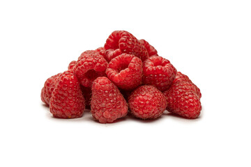 Tasty raspberries isolated on  white background.