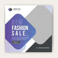 New fashion sale Instagram promotion Post template banner design 