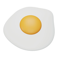 Fried egg 3d rendering isometric icon.