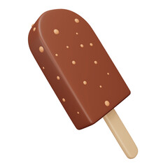 Ice cream stick 3d rendering isometric icon.