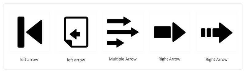 left arrow, Multiple Arrow