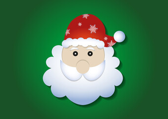 Santa Claus Head Clipart Vector Illustration