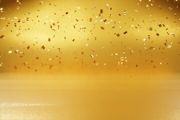Gold luxury confetti with golden bured background 3d rendering for Christmas and happy new year