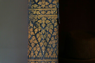 thai style black lacquer and gilding fine art by cover with lacquer and gold leaf, to gild