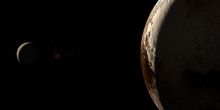 Dwarf Planet Orcus orbiting near Pluto planet
