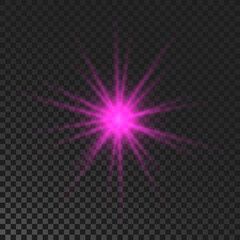 Purple glowing sparkling star