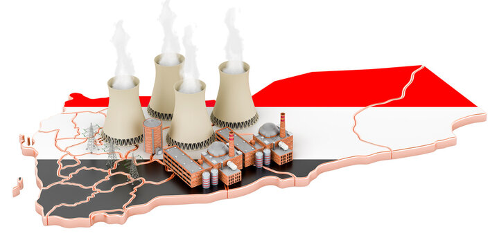 Nuclear power stations in Yemen, 3D rendering