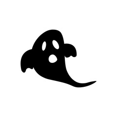 Hand-drawn illustration of a Halloween ghost, scary ghost vector isolated on white background.	
