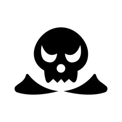 Skull vector -Black skull symbol vector. Halloween line art vector.	
