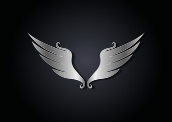 Silver luxury wings vector illustration