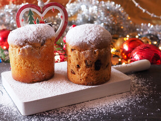 Fresh traditional Italian panettone