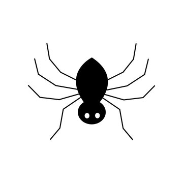 Spider linear vector isolated on white background. Halloween illustration.	
