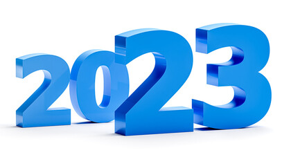 New year holiday concept in blue colors. Number 2023