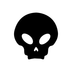 Emotions cartoon skull on a white background - Skull with smile Vector illustration.	
