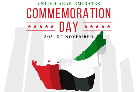 UAE Commemoration Day background. United Arab Emirates national holiday November 30. Vector illustration.

