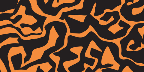 Abstract background with animal spots. Orange background with dark spots. Animal background for banners. Vector graphics