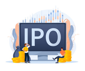 IPO, initial public offering, investment opportunity or make profit from new stock concept. Return on investment, financial solutions, passive income.