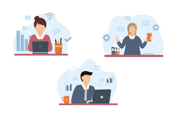 Business Flat Bundle Design Illustration