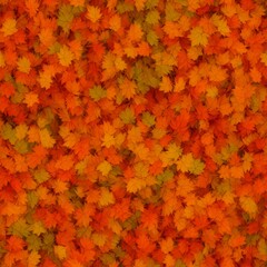 Autumn background from tree leaves. Seamless texture Digital art