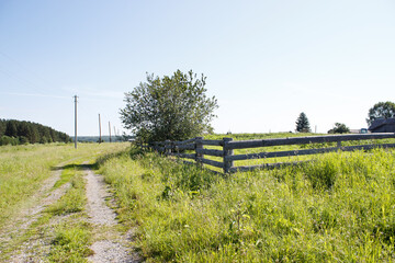 dirt road in the village