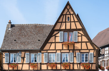Half-timbered houses in Eguisheim, Alsace, France