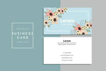 Floral style business card template vector