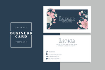 Floral style business card template vector