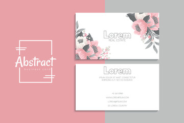 Floral style business card template vector
